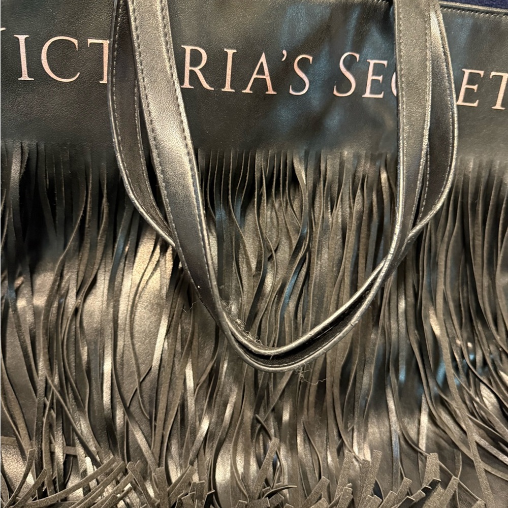 Victoria's Secret Black Tote with Fringe